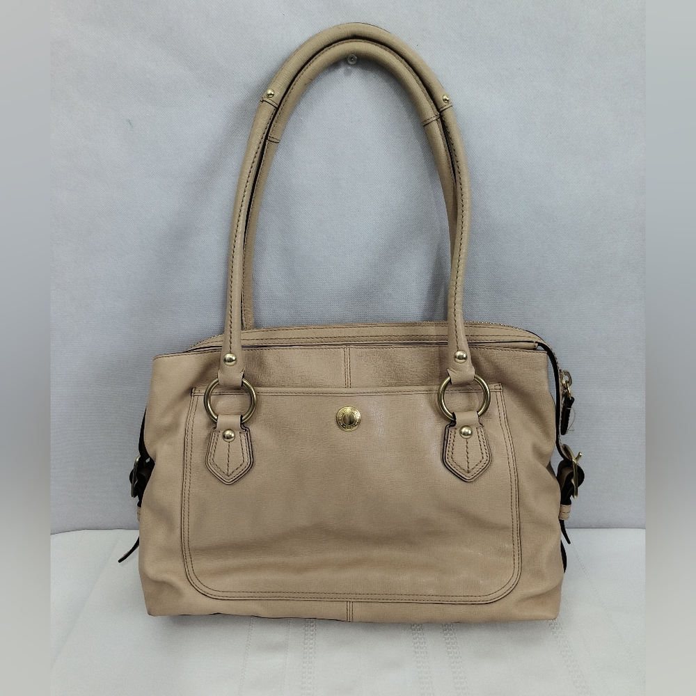 Coach Addison Spectacular Handcrafted Beige Leather Satchel Tote Shoulder Bag - Picture 2 of 14